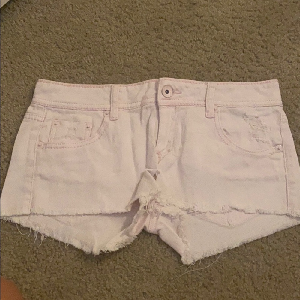 Dollhouse pink cutoff denim shorts